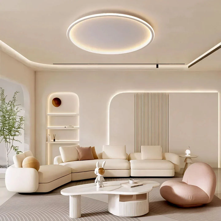 Ceiling Light Metal LED 12 in White Black Modern Living Room Bedroom Pendant Lamp Adjustable Color Temperatures | Kalsten