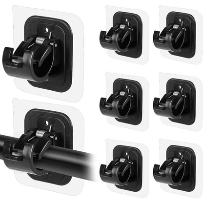 Skanto | Nail-Free Adjustable Curtain Rod Brackets Holder – Drill-Free & Wall-Safe
