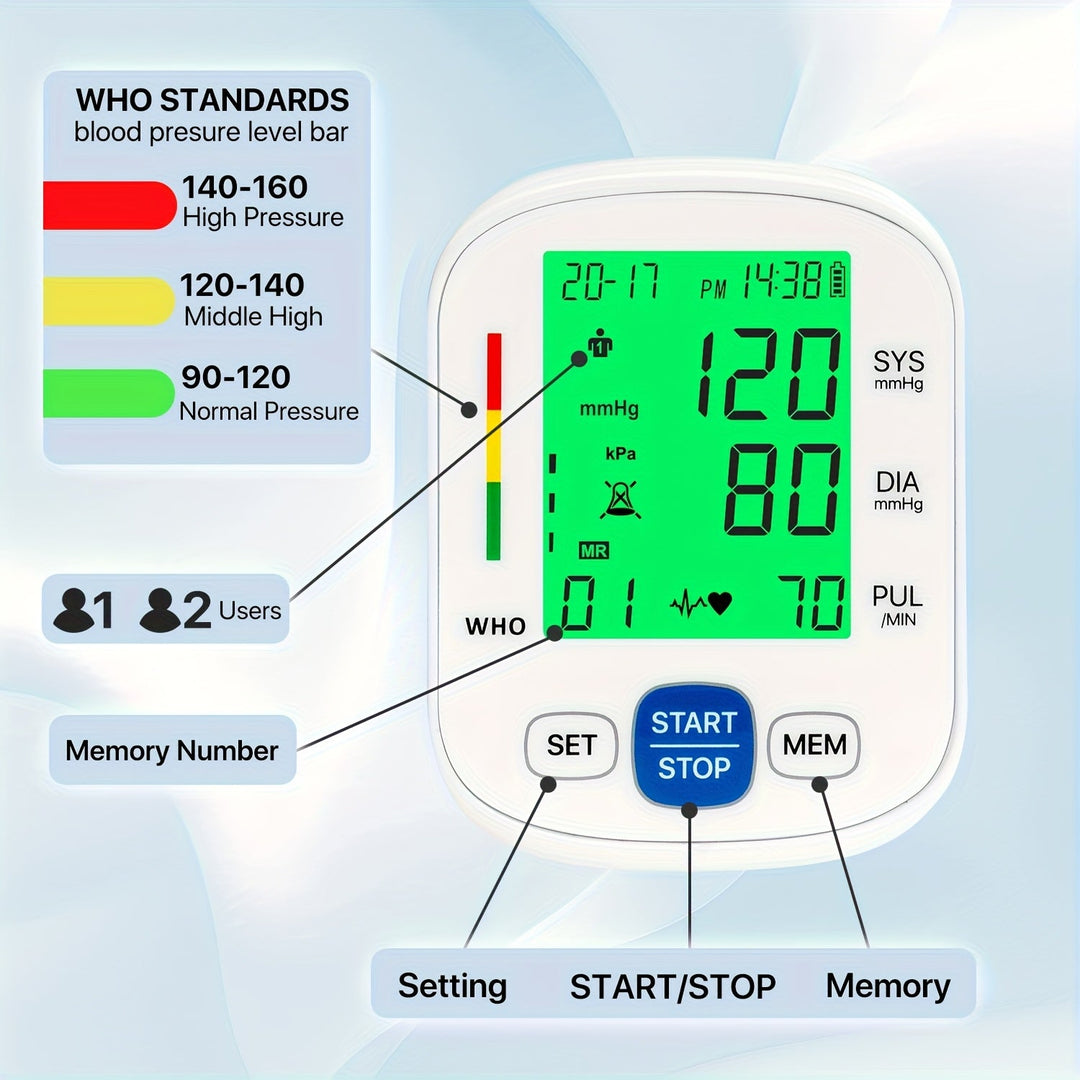 Wrist blood pressure monitor with illuminated display | Kalsten