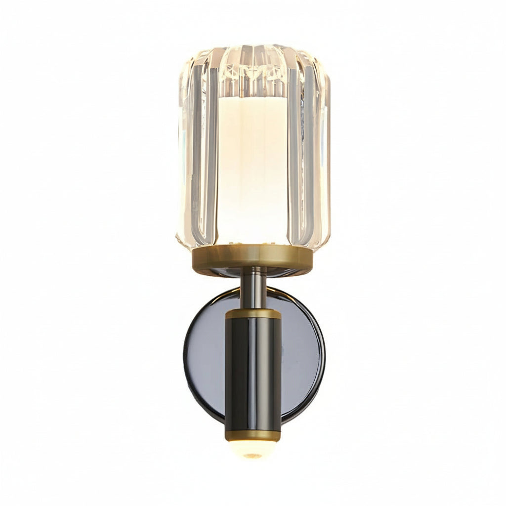 LED Wall Sconce Light – Modern Clear Acrylic Crystal Aluminum (22x15cm / 8.7x5.9in) | Kalsten