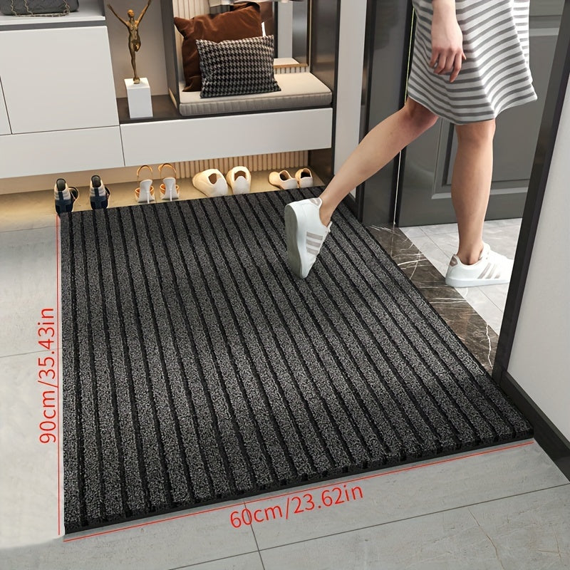 All-weather doormat – Wear-resistant striped doormat, non-slip, stain- and fade-resistant, flat mat for indoor and outdoor use