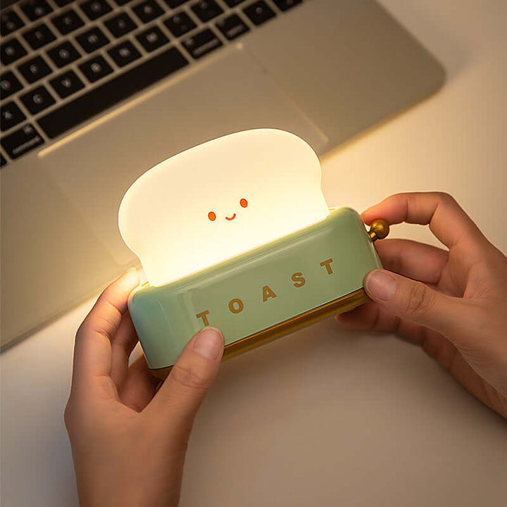 Creative LED Bread Maker Night Light USB Charging Dimming Toast Lamp Bedroom Children Timing Sleeping Lamps Funny Light | Kalsten