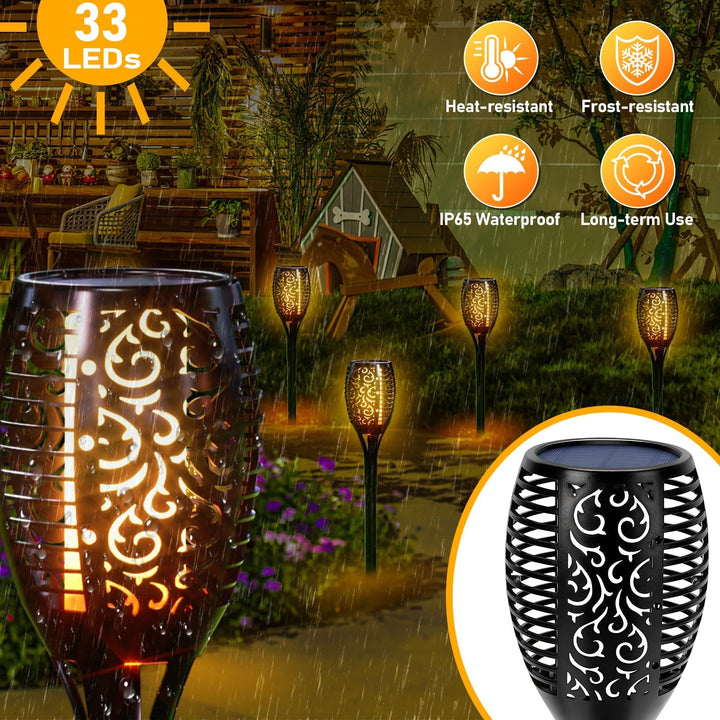 Solar lamps for outdoors 4 pieces 3 IN 1 solar torches | Kalsten