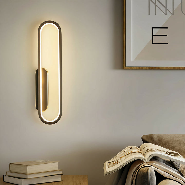 LED Wall Sconce Light – Oval Minimalist Aluminum Silicone (40cm / 15.7in) | Kalsten