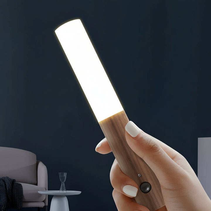 LED Night Light Wall Sconce – Wood Motion Sensor Magnetic USB Rechargeable (18x2.5cm / 7.1x1in) | Kalsten