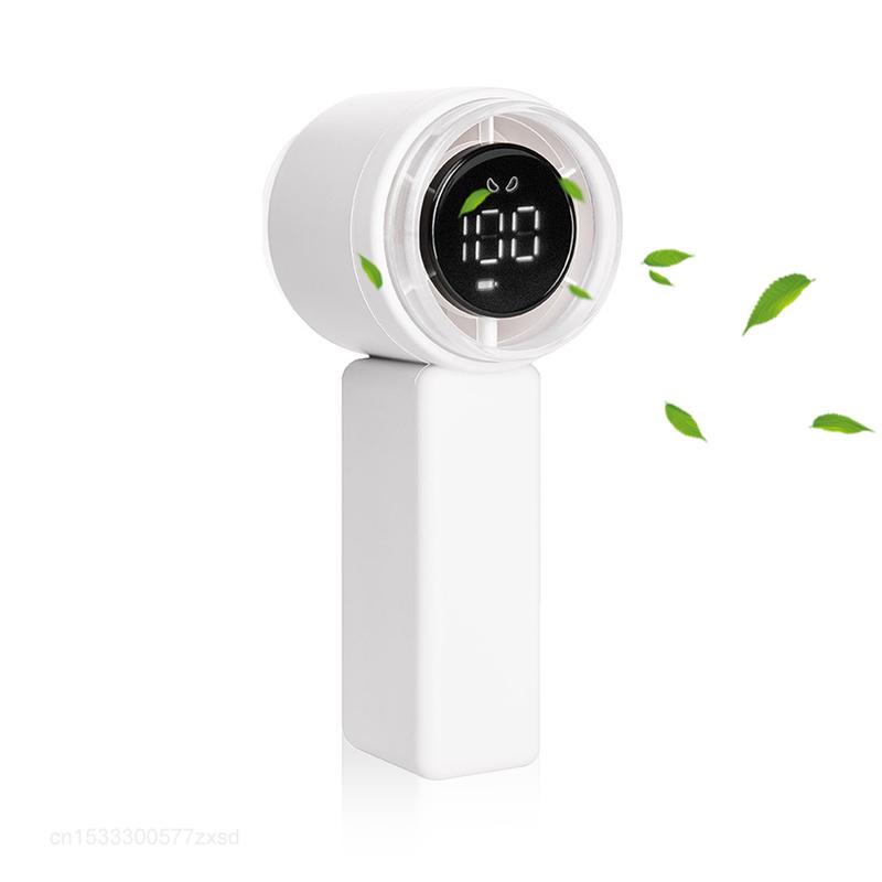 Compact High-Speed Handheld Fan with Digital Display - USB Rechargeable, 5 Speeds | Kalsten
