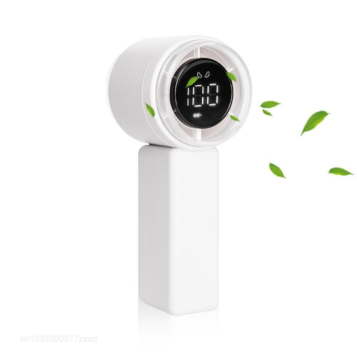 Compact High-Speed Handheld Fan with Digital Display - USB Rechargeable, 5 Speeds | Kalsten