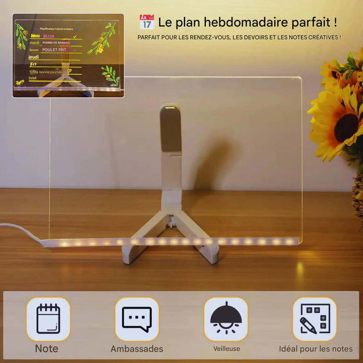 Kiddli Reusable LED Drawing Board with Light Pen