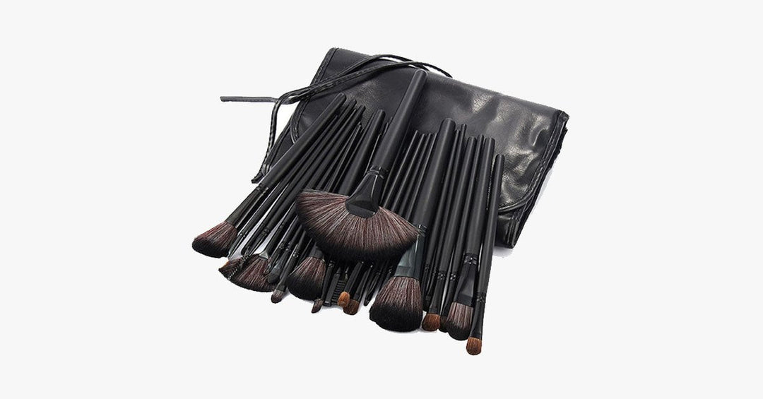 Kalsten | Black Makeup Brush Set with 32 Brushes and Case – A Complete Makeup Savior