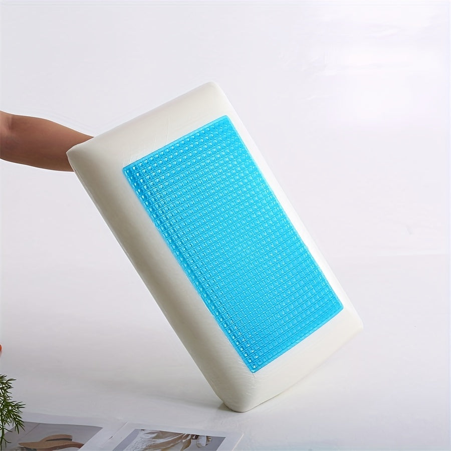 1pc Ergonomic Memory Foam Pillow with Breathable Mesh and Cooling Gel Core - Supports Neck and Back for Comfortable Sleep | Kalsten