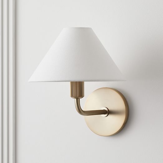 Freyza | Vector Fabric Brass Wall Sconce | Kalsten