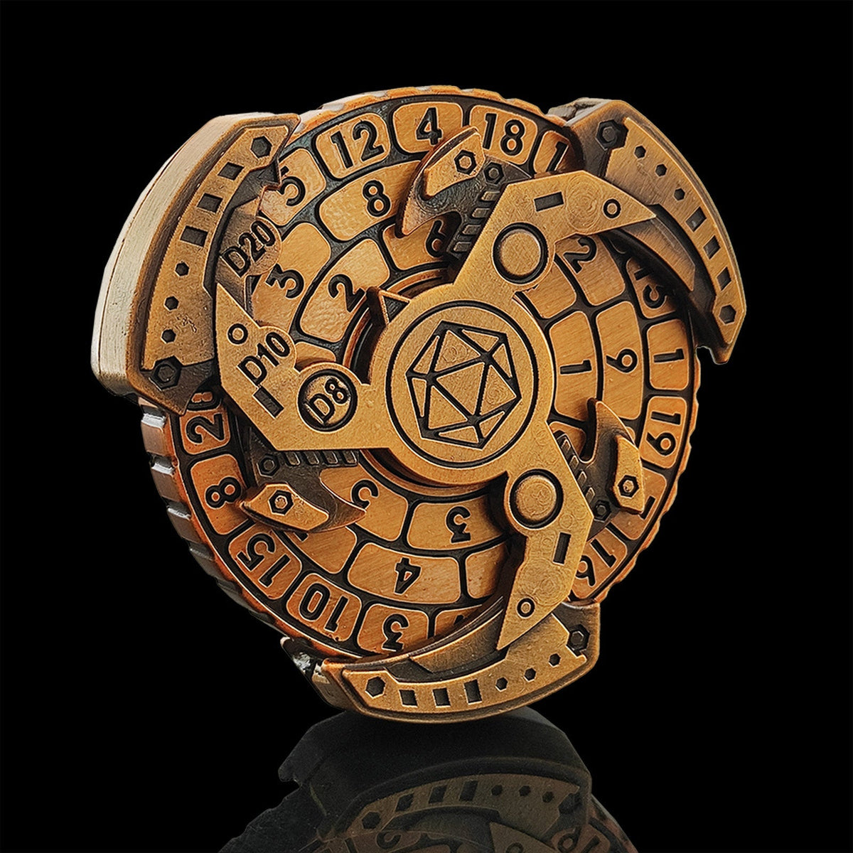 BowLift | 7-in-1 Fidget Spinner Polyhedral Metal Dice