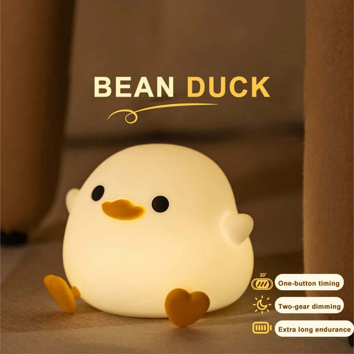 Doudou Duck Silicone Alarm Lamp Ambience Light Bedroom Bedside Lamp Usb Charging With Sleeping Night Light | Kalsten