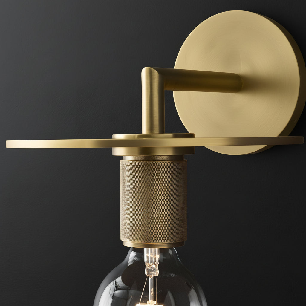 LED Wall Sconce Light – Modern Postmodern Gold Glass Minimalist (25x12cm / 9.8x4.7in) | Kalsten