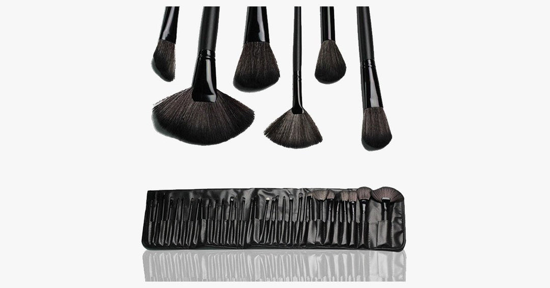Kalsten | Black Makeup Brush Set with 32 Brushes and Case – A Complete Makeup Savior