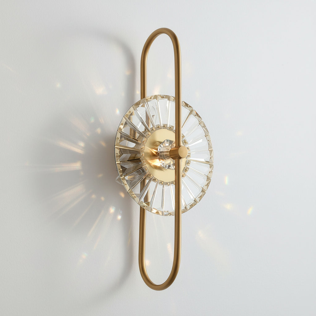 LED Wall Sconce – Art Deco Crystal Gold Iron E14 (25x63cm) | Kalsten