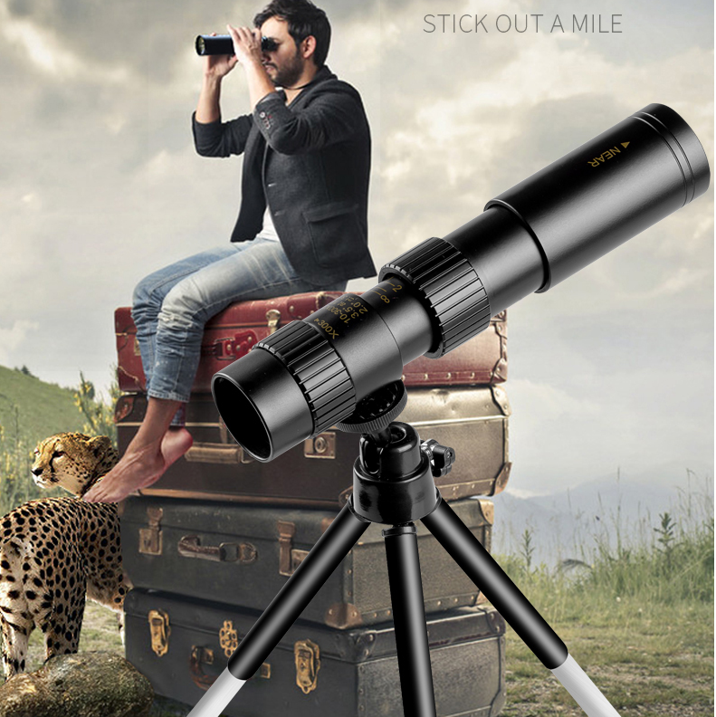 Kalsten | High-Power Monocular Telescope | 10–300X Zoom | Night Vision | Waterproof | Smartphone Adapter Compatible