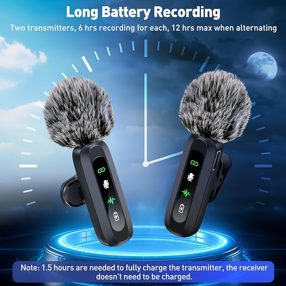 Skanto | Wireless Lavalier Microphone | USB-C Plug and Play for Mobile | Black