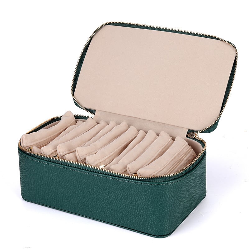 Jewelry box with 12 zipper compartments | Kalsten