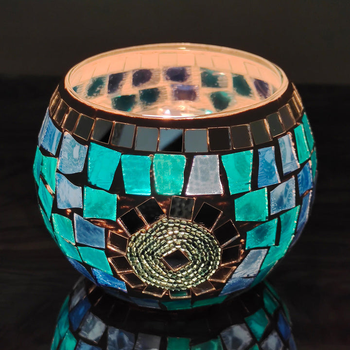 Kalsten | European Retro Glass Mosaic Tealight Holder