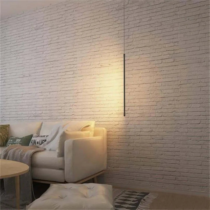 Slim Black Metal Pendant Bedroom Lamp Kalsten