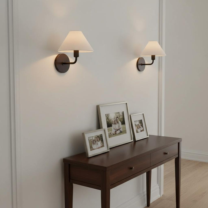 Freyza | Vector Fabric Brass Wall Sconce | Kalsten