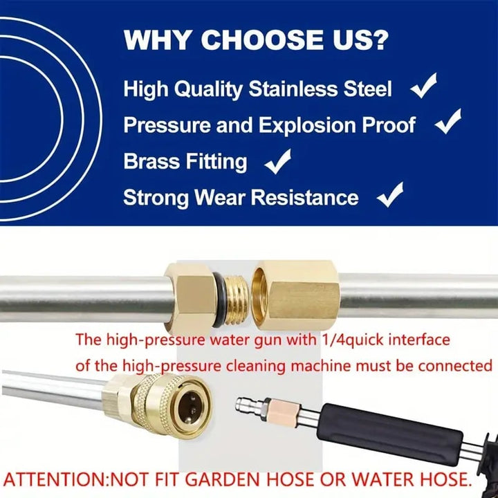 Kalsten | 4000 PSI Telescoping High Pressure Washer Wand Set for Gutter & Roof Drainage & Walls Cleaning