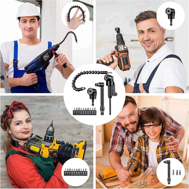 Drill machine angle attachment with accessory set | Kalsten