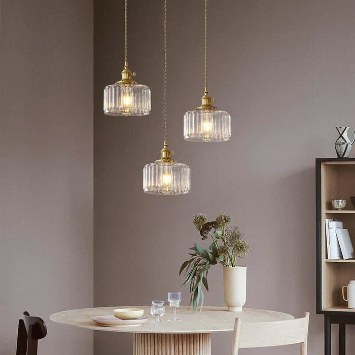 Vintage Stunning Cylinder Glass Pendant Light | Kalsten