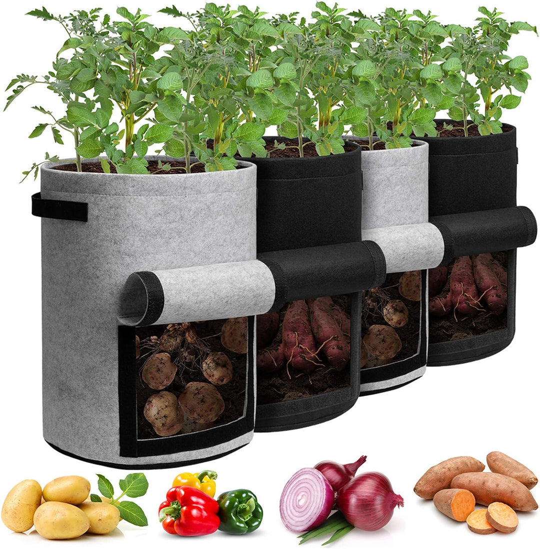 Kalsten | 5/7/10/15 Gallon Potato Planting Growing Thickened Nonwoven Plant Fabric Pot Nursery Bags for Home Gardening