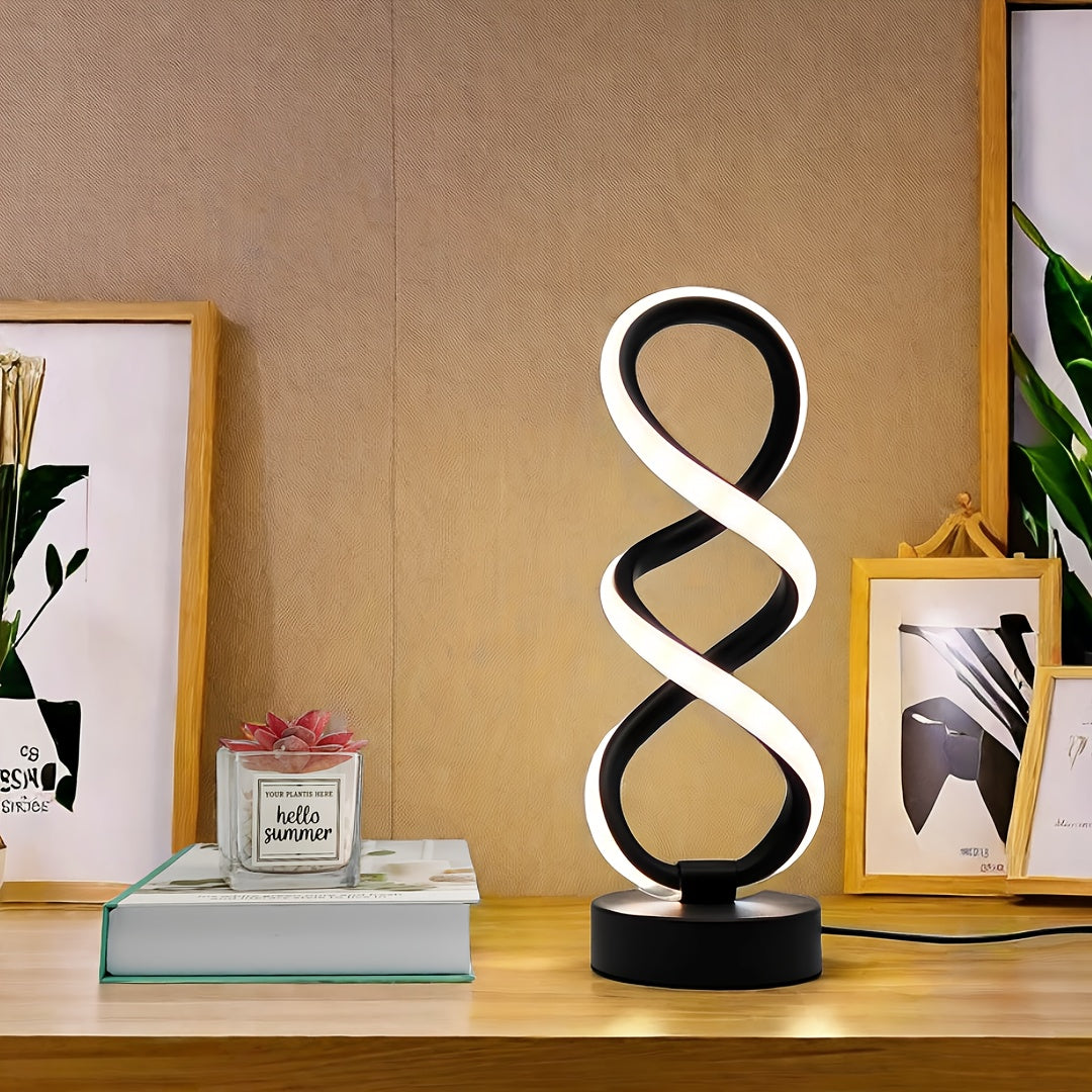 SpiraLux - Elegant Spiral Table Lamp with Color Choice Kalsten