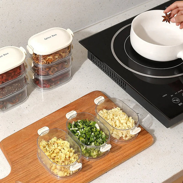 Spice box set stackable with lid | Kalsten
