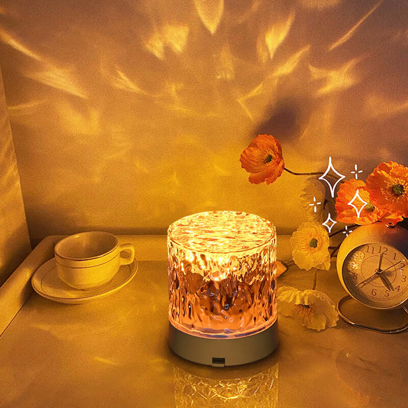 Crystal Lamp Water Ripple Projector Night Light Decoration Home Houses Bedroom Aesthetic Atmosphere Holiday Gift Sunset Lights Home Decor | Kalsten