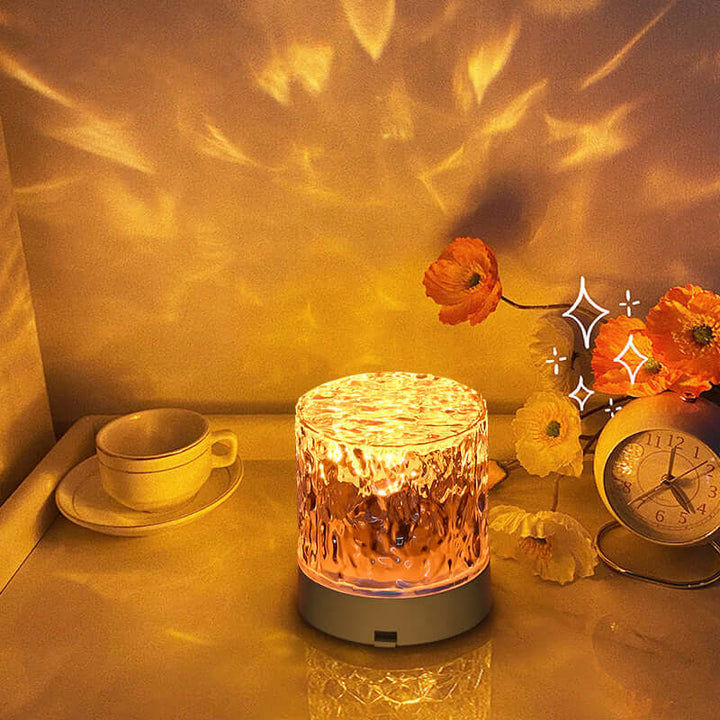 Crystal Lamp Water Ripple Projector Night Light Decoration Home Houses Bedroom Aesthetic Atmosphere Holiday Gift Sunset Lights Home Decor | Kalsten
