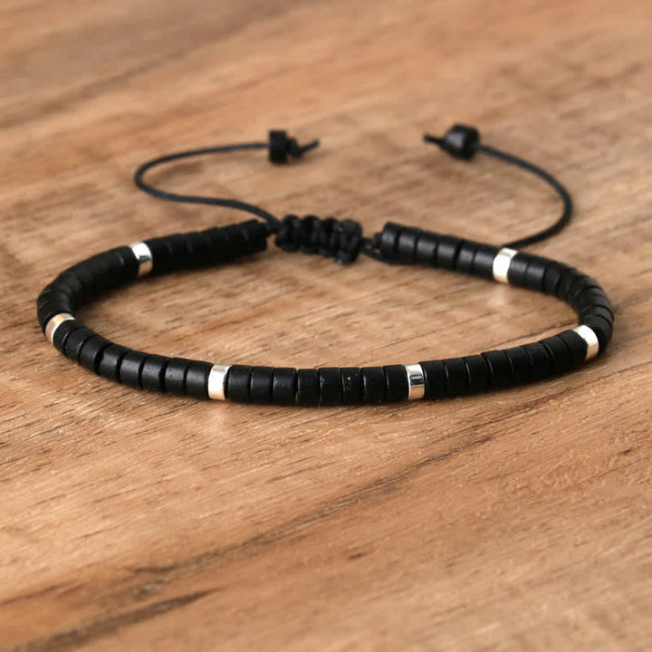 Kalsten | Braided bracelet with 2.4 mm natural stone rollers – Seraphina