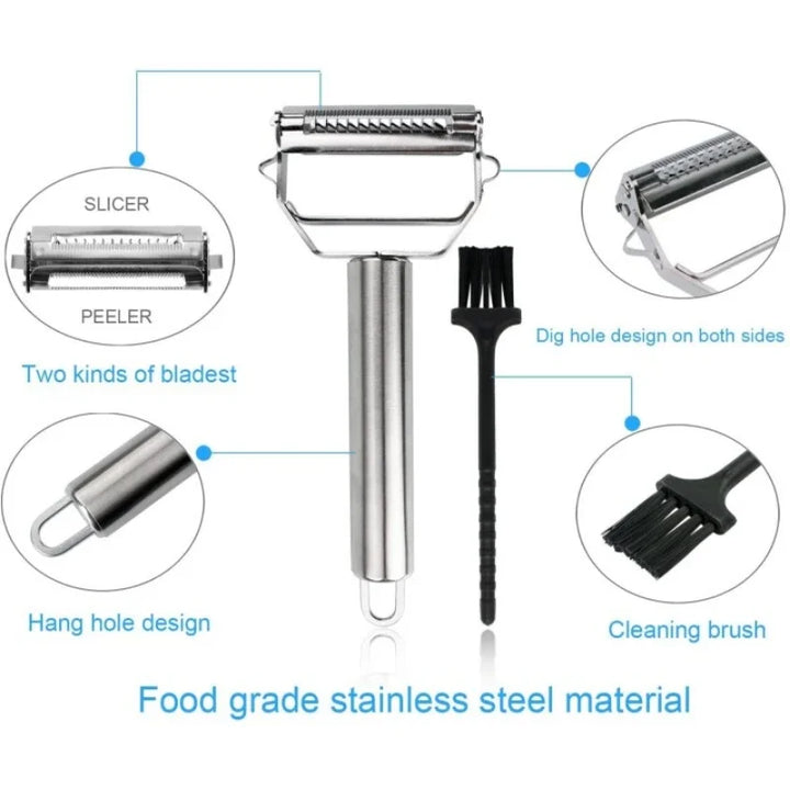 Kalsten | Ultra-sharp stainless steel multifunctional vegetable slicer & julienne cutter potato carrot grater