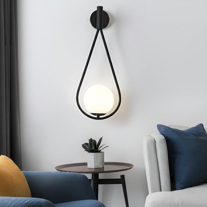 LED Wall Sconce – Water Drop Nordic Glass & Iron Lamp (23cm / 9in) | Kalsten