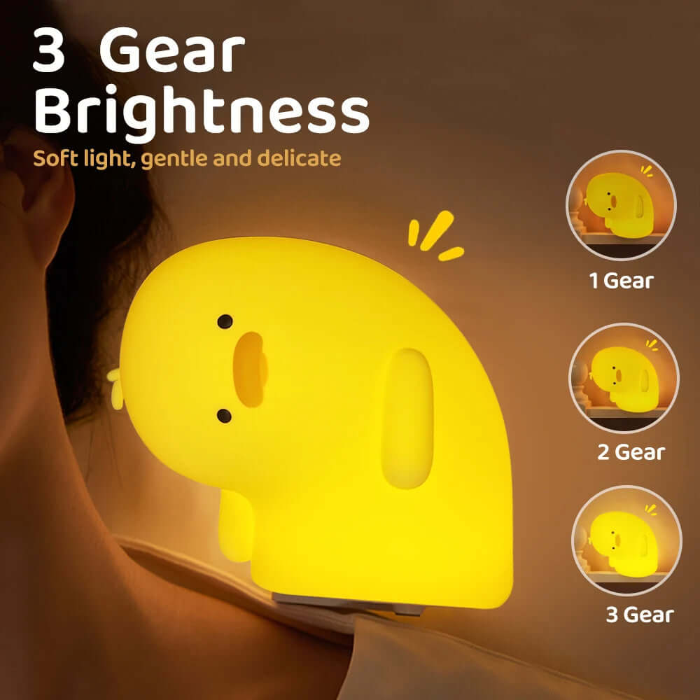 Cute Duck LED Night Light USB Rechargeable Nightlights Silicone Lamp Touch Soft Mood Light Child Kid Gift Bedroom Decor | Kalsten