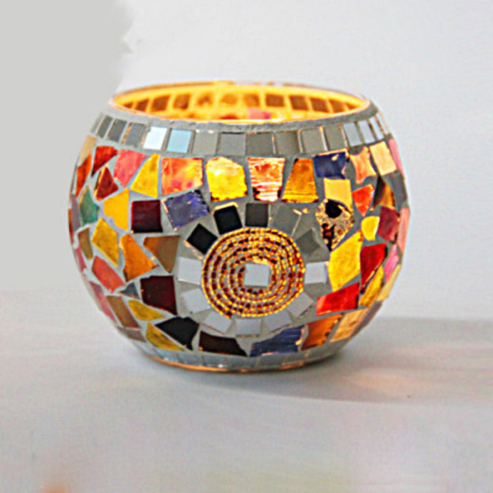 Kalsten | European Retro Glass Mosaic Tealight Holder