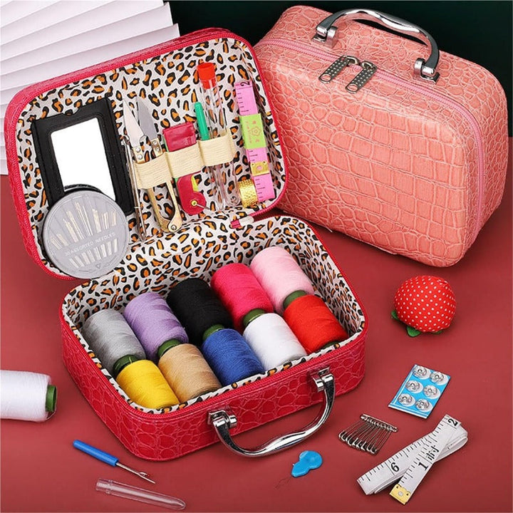 Kalsten | CraftVault Portable Sewing Kit in Faux Leather Case