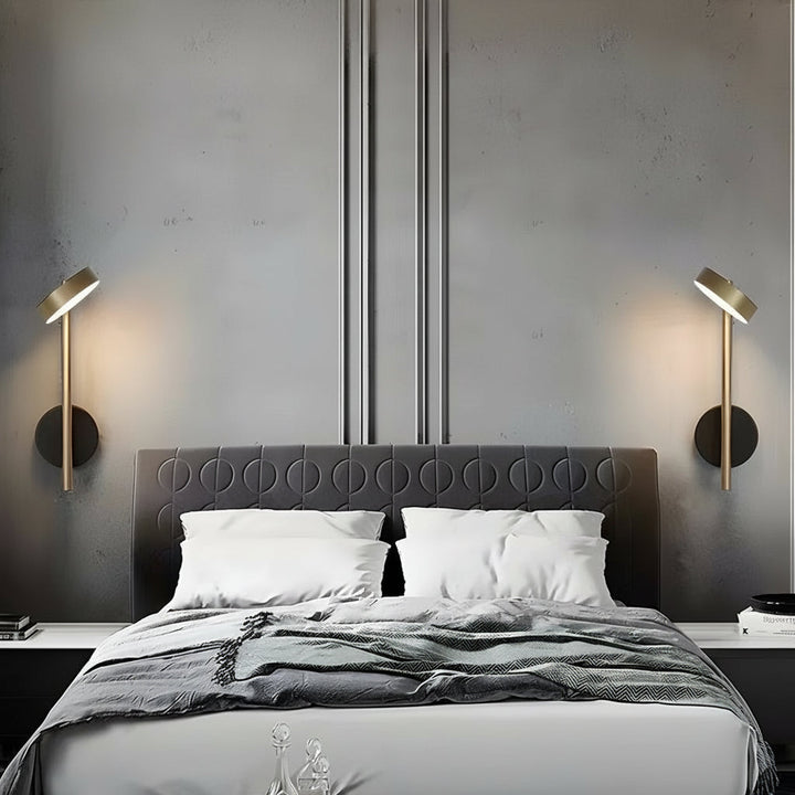 Modern Nordic Adjustable LED Wall Sconce – 350° Rotatable Aluminum Reading Light - 12W, Black & Gold | Kalsten