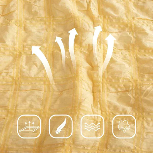 Icy Seersucker Summer Cool Quilt Lace 4-piece Set | Kalsten