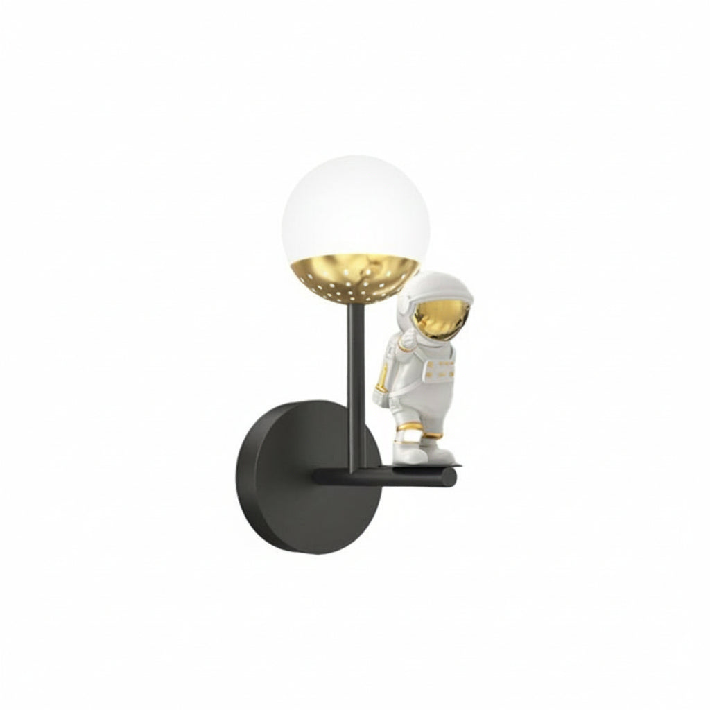 LED Wall Sconce Light – Modern Astronaut Moon 3D Resin (25x10cm / 9.8x3.9in) | Kalsten