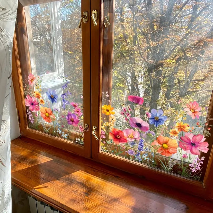 Kalsten | 💐 Colorful Floral Bouquet Window Sticker 🖼️ (Removable without leaving marks)