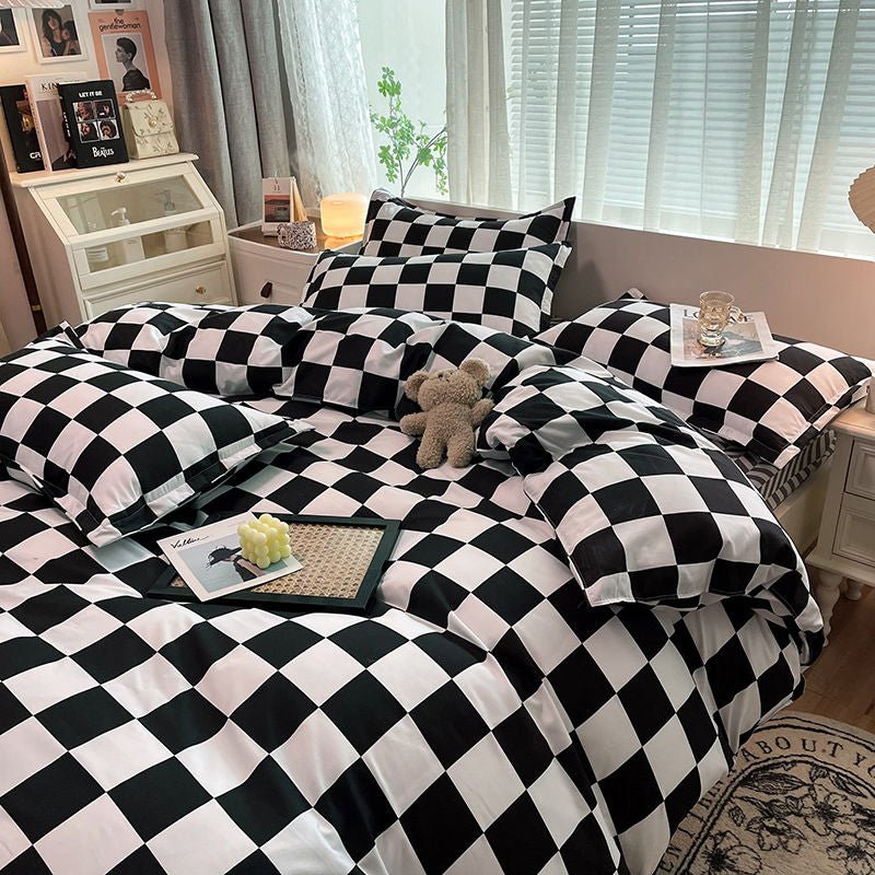 BowLift | Abstract Chessboard Single Bed Linen Set