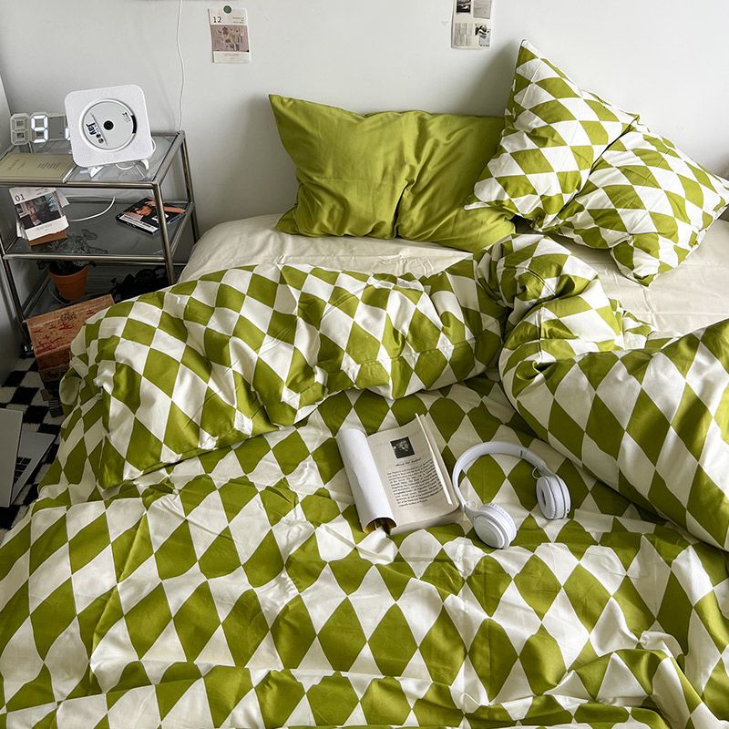 BowLift | Abstract Chessboard Single Bed Linen Set