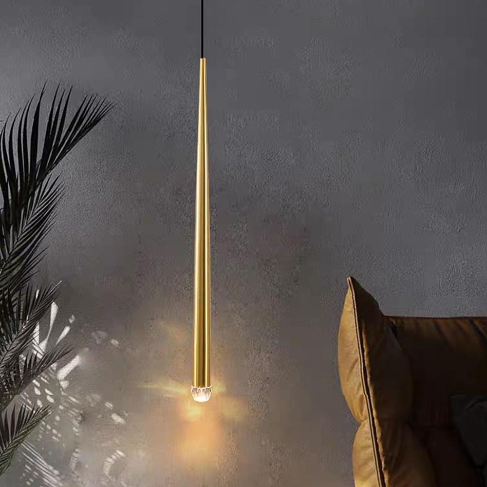 Elongated Cylinder Island Kitchen Pendant Lighting Metal Acrylic Pendant Lighting | Kalsten
