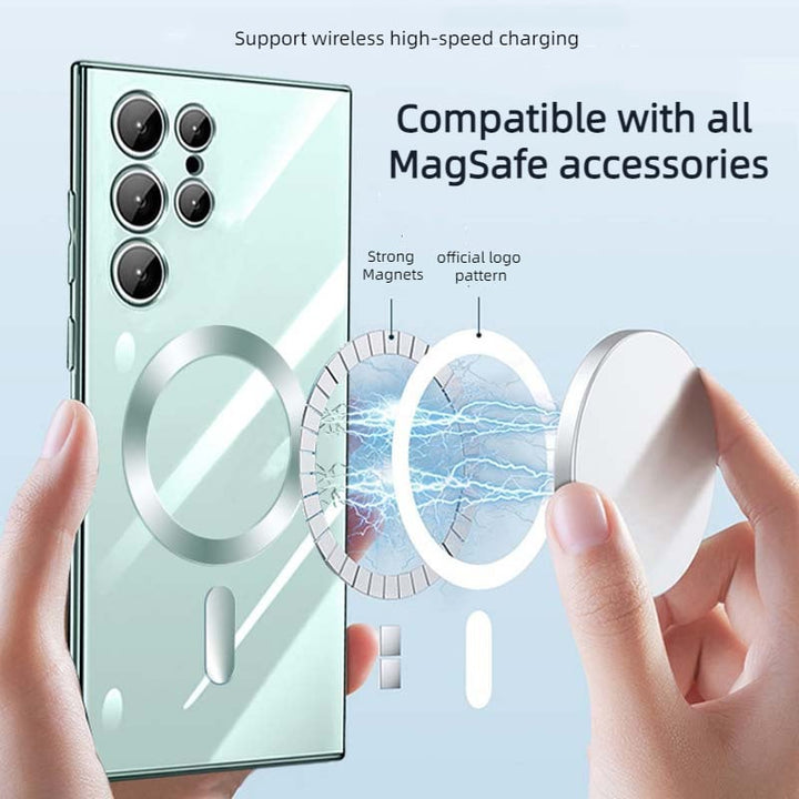 Kalsten | Transparent Luxury Coating Magnetic Cover for Samsung