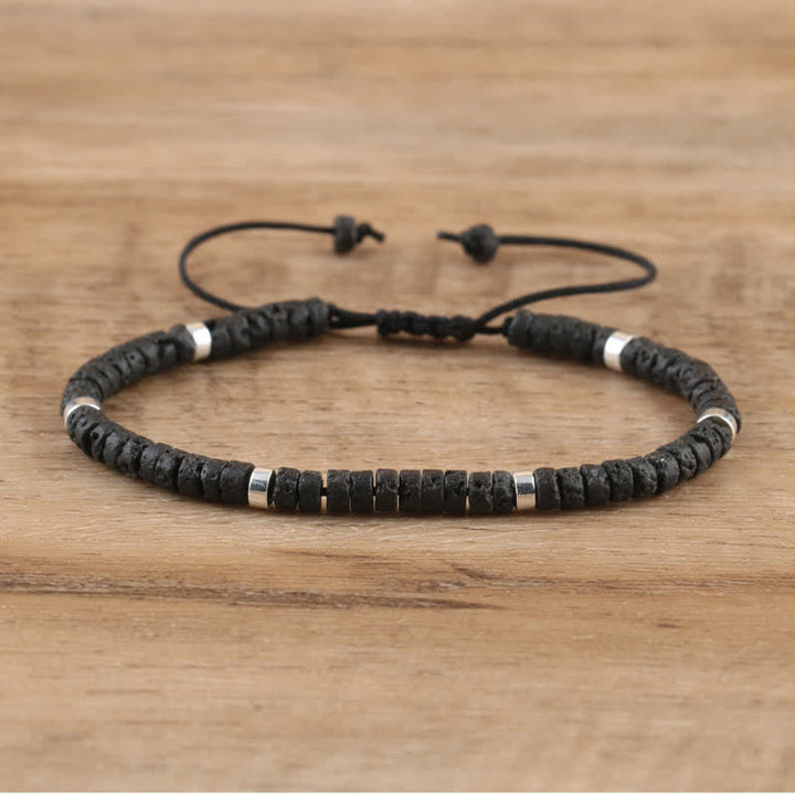 Kalsten | Braided bracelet with 2.4 mm natural stone rollers – Seraphina