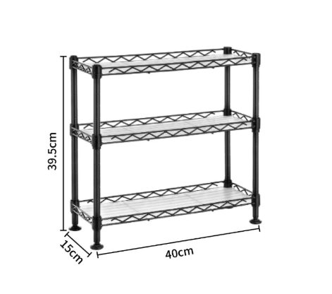 Kalsten | Heavy Duty 3-Shelf Steel Storage Rack with Locking Wheels, Adjustable Height, 750 lb Capacity